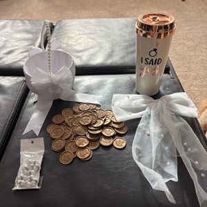 Elegant Bridal Set with White and Gold Accents